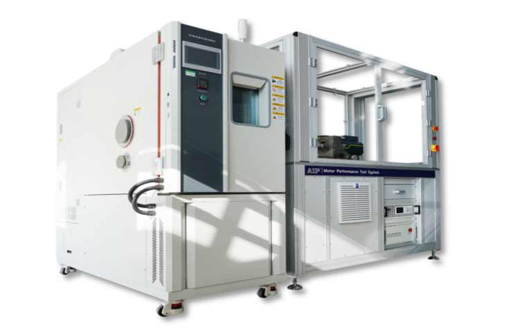 1、測試臺 諧波減速機測試臺面設有滑軌，滑軌上依次同軸安裝被測電機、位置傳感器、扭矩傳感器、異步伺服電機。臺面有供電機的端子 U、V、W，供電機或外接控制器的端子 DC+ 、DC-還有各種信號的接口，例如：CAN-BUS、ECU 、Encoder、Temperature 、Voltage 等端口 。 2、電控柜 主要由直流電源 、伺服驅動器 、BLDC 電機控制器 、測控系統和安全控制電路等組成。 3、伺服系統 主要由伺服直流電源、伺服驅動器與異步伺服電機（內含編碼器）組成。 速度模式下，可以作為主電動機拖動 DUT 電機按照 指定速度運轉；轉矩模式下，可以做為 DUT 電機的負載施加指定的轉矩運轉 4、FOC系統 主要由直流電源、控制器、測控系統及其編碼器、磁環位置傳感器等組成。 其中 BLDC 控制器應具有 FOC 及弱磁能力。控制器可以適配不同極槽的電機，例如 12 槽 8 極或 12 槽 10 極等，只需要在測試前用 BLDC 控制器的 SETUP TOOL 軟件模塊對 BLDC 控制器進行設置即可。 5、環境倉系統（選配） 環境系統：主要由高低溫箱、溫度采集器組成。該系統可以模擬電機的實際工作溫度環境。環境模擬溫度：-40攝氏度到150攝氏度。